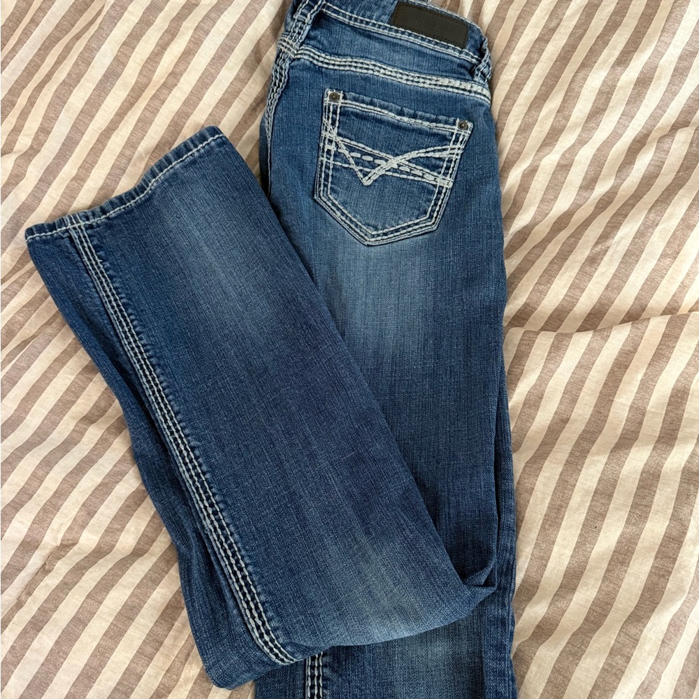 Rock and roll denim riding jeans